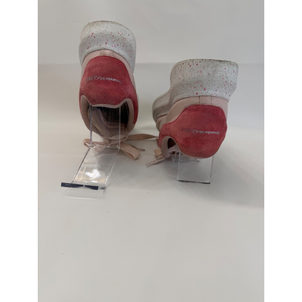 Alexander McQueen Women's Oversized Suede Sneakers Size 36 EU/ 6 US Cream Pink - Picture 3 of 4
